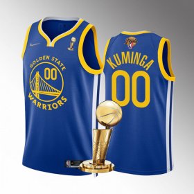 Wholesale Cheap Men\'s Golden State Warriors #00 Jonathan Kuminga Royal 2022 NBA Finals Champions Stitched Jersey