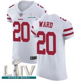Wholesale Cheap Nike 49ers #20 Jimmie Ward White Super Bowl LIV 2020 Men\'s Stitched NFL Vapor Untouchable Elite Jersey