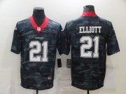 Wholesale Cheap Men's Dallas Cowboys #21 Ezekiel Elliott 2020 Camo Limited Stitched Nike NFL Jersey