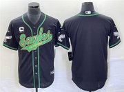 Wholesale Cheap Men's Philadelphia Eagles Blank Black With C Patch Cool Base Stitched Baseball Jersey