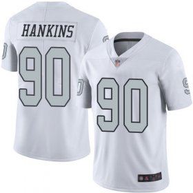 Wholesale Cheap Nike Raiders #90 Johnathan Hankins White Men\'s Stitched NFL Limited Rush Jersey