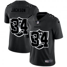 Wholesale Cheap Las Vegas Raiders #34 Bo Jackson Men\'s Nike Team Logo Dual Overlap Limited NFL Jersey Black