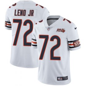 Wholesale Cheap Nike Bears #72 Charles Leno Jr White Men\'s 100th Season Stitched NFL Vapor Untouchable Limited Jersey