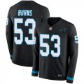 Wholesale Cheap Nike Panthers #53 Brian Burns Black Team Color Men's Stitched NFL Limited Therma Long Sleeve Jersey