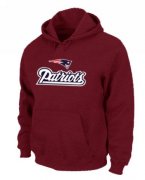 Wholesale Cheap New England Patriots Authentic Logo Pullover Hoodie Red