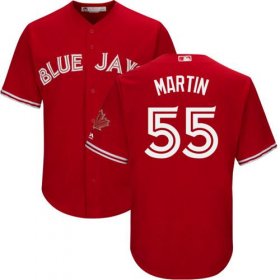 Wholesale Cheap Blue Jays #55 Russell Martin Red New Cool Base Canada Day Stitched MLB Jersey