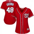 Wholesale Cheap Nationals #48 Javy Guerra Red Alternate Women's Stitched MLB Jersey
