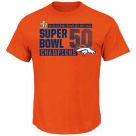 Wholesale Cheap Denver Broncos Majestic Super Bowl 50 Champions Winners Take VIII T-Shirt Orange