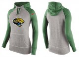 Wholesale Cheap Women's Nike Jacksonville Jaguars Performance Hoodie Grey & Green