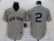Wholesale Cheap Men's New York Yankees #2 Derek Jeter 2021 Grey Field of Dreams Cool Base Stitched Baseball Jersey