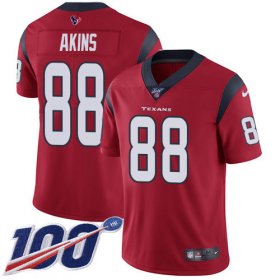 Wholesale Cheap Nike Texans #88 Jordan Akins Red Alternate Men\'s Stitched NFL 100th Season Vapor Untouchable Limited Jersey