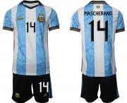 Cheap Men's Argentina #14 Mascherado White Blue Home Soccer Jersey Suit