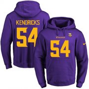 Wholesale Cheap Nike Vikings #54 Eric Kendricks Purple(Gold No.) Name & Number Pullover NFL Hoodie