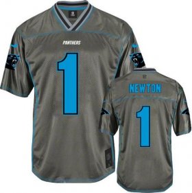 Wholesale Cheap Nike Panthers #1 Cam Newton Grey Men\'s Stitched NFL Elite Vapor Jersey