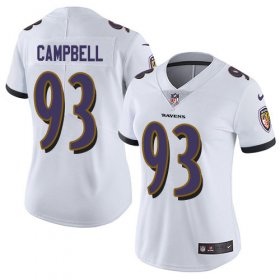 Wholesale Cheap Nike Ravens #93 Calais Campbell White Women\'s Stitched NFL Vapor Untouchable Limited Jersey