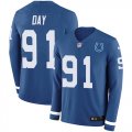 Wholesale Cheap Nike Colts #91 Sheldon Day Royal Blue Team Color Men's Stitched NFL Limited Therma Long Sleeve Jersey