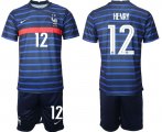 Wholesale Cheap Men 2020-2021 European Cup France home blue 12 Soccer Jersey