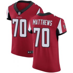 Wholesale Cheap Nike Falcons #70 Jake Matthews Red Team Color Men\'s Stitched NFL Vapor Untouchable Elite Jersey
