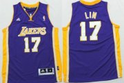Cheap Los Angeles Lakers #17 Jeremy Lin Purple Kids Jersey