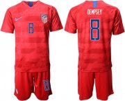 Wholesale Cheap USA #8 Dempsey Away Soccer Country Jersey