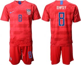 Wholesale Cheap USA #8 Dempsey Away Soccer Country Jersey