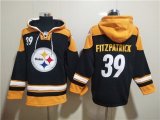 Wholesale Cheap Men's Pittsburgh Steelers #39 Minkah Fitzpatrick Black Ageless Must-Have Lace-Up Pullover Hoodie