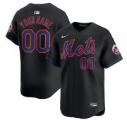 Cheap Men's New York Mets Active Player Cutsom 2024 Black Alternate Limited Stitched Baseball Jersey