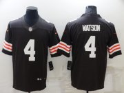 Wholesale Cheap Men's Cleveland Browns #4 Deshaun Watson Brown Vapor Untouchable Limited Stitched Jersey