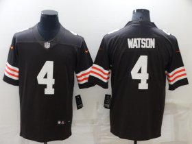 Wholesale Cheap Men\'s Cleveland Browns #4 Deshaun Watson Brown Vapor Untouchable Limited Stitched Jersey