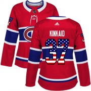 Wholesale Cheap Adidas Canadiens #37 Keith Kinkaid Red Home Authentic USA Flag Women's Stitched NHL Jersey