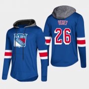 Wholesale Cheap Rangers #26 Jimmy Vesey Blue 2018 Pullover Platinum Hoodie