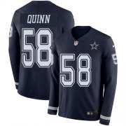 Wholesale Cheap Nike Cowboys #58 Robert Quinn Navy Blue Team Color Men's Stitched NFL Limited Therma Long Sleeve Jersey