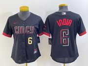 Wholesale Cheap Women's Cincinnati Reds #6 Jonathan India Number Black 2023 City Connect Cool Base Stitched Jersey