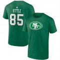 Wholesale Cheap Men's San Francisco 49ers #85 George Kittle Green St. Patrick's Day Icon Player T-Shirt
