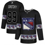 Wholesale Cheap Adidas Rangers #99 Wayne Gretzky Black Authentic Team Logo Fashion Stitched NHL Jersey