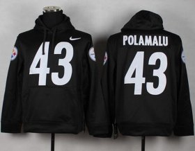Wholesale Cheap Pittsburgh Steelers #43 Troy Polamalu Black Pullover NFL Hoodie