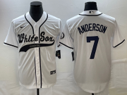 Wholesale Cheap Men's Chicago White Sox #7 Tim Anderson White Cool Base Stitched Baseball Jersey1