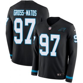 Wholesale Cheap Nike Panthers #97 Yetur Gross-Matos Black Team Color Men\'s Stitched NFL Limited Therma Long Sleeve Jersey