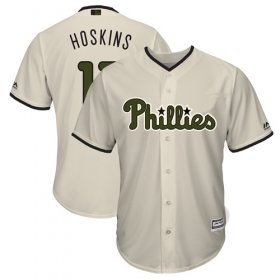 Wholesale Cheap Phillies #17 Rhys Hoskins Cream New Cool Base 2018 Memorial Day Stitched MLB Jersey