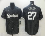Wholesale Cheap Men's Chicago White Sox #27 Lucas Giolito Black 2021 City Connect Stitched MLB Cool Base Nike Jersey