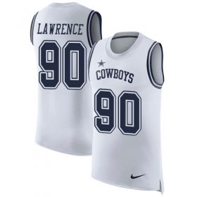 Wholesale Cheap Nike Cowboys #90 Demarcus Lawrence White Men\'s Stitched NFL Limited Rush Tank Top Jersey