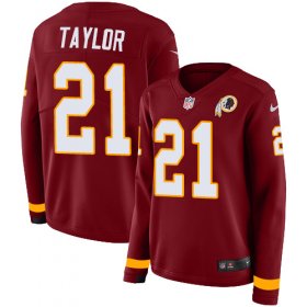 Wholesale Cheap Nike Redskins #21 Sean Taylor Burgundy Red Team Color Women\'s Stitched NFL Limited Therma Long Sleeve Jersey