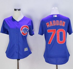 Wholesale Cheap Cubs #70 Joe Maddon Blue Women\'s Alternate Stitched MLB Jersey