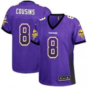 Wholesale Cheap Nike Vikings #8 Kirk Cousins Purple Team Color Women's Stitched NFL Elite Drift Fashion Jersey