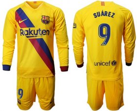 Wholesale Cheap Barcelona #9 Suarez Away Long Sleeves Soccer Club Jersey