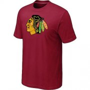 Wholesale Cheap Chicago Blackhawks Big & Tall Logo Red NHL T-Shirt