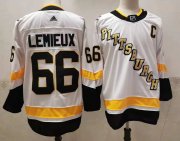 Wholesale Cheap Men's Pittsburgh Penguins #66 Mario Lemieux White Adidas 2020-21 Stitched NHL Jersey
