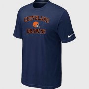 Wholesale Cheap Nike NFL Cleveland Browns Heart & Soul NFL T-Shirt Midnight Blue