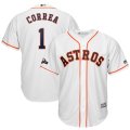 Wholesale Cheap Houston Astros #1 Carlos Correa Majestic 2019 Postseason Official Cool Base Player Jersey White