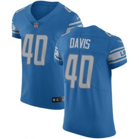 Wholesale Cheap Nike Lions #40 Jarrad Davis Blue Team Color Men\'s Stitched NFL Vapor Untouchable Elite Jersey